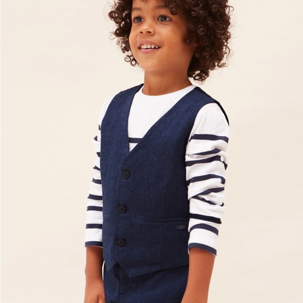 Size 8 Boys Mayoral Blue Vest Classic Tailored Design